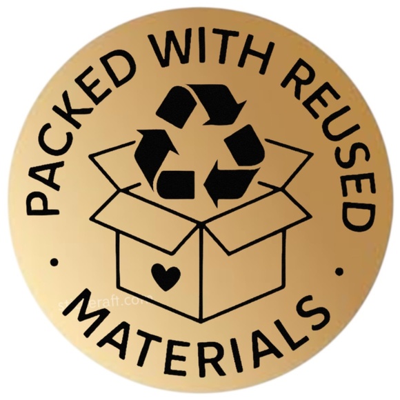 Packed With Reused Materials Stickers – 2" for Eco-Friendly Shipping – 100 PCS - Picture 9 of 15
